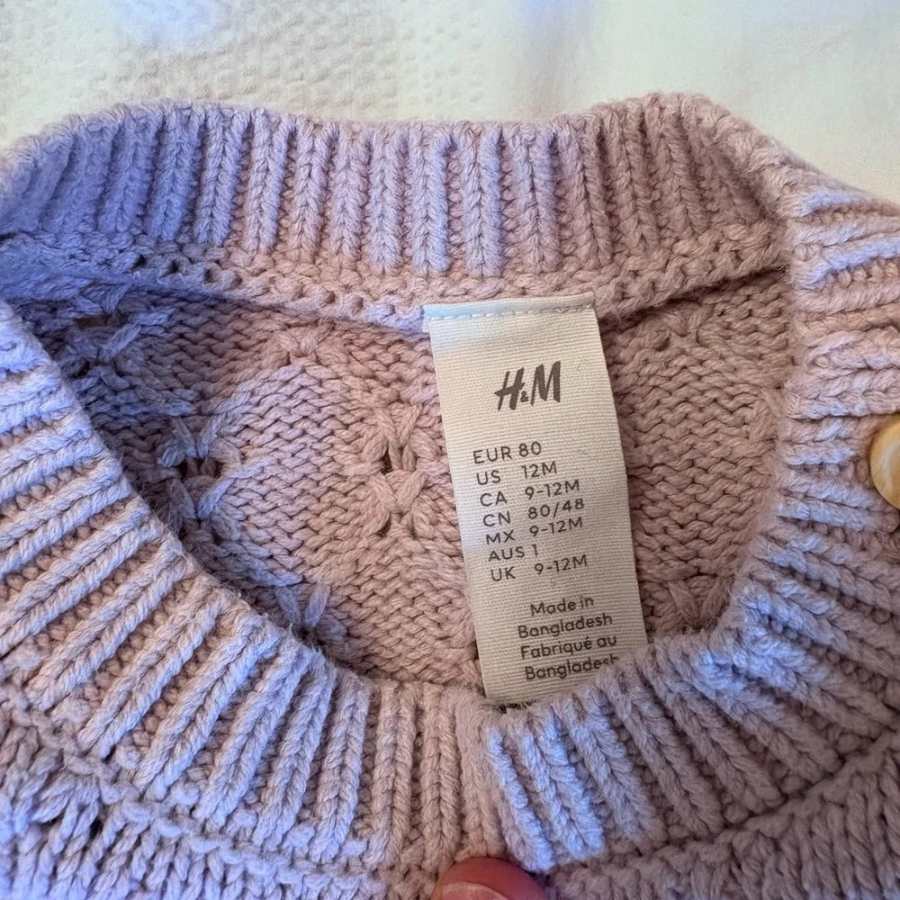 H&M Lilac Knit Sweater with Button Shoulder